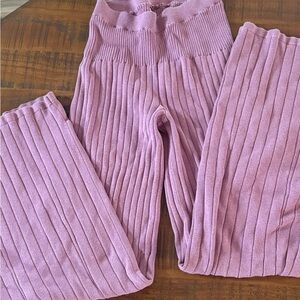 Free People Mauve Ribbed Knit Pants